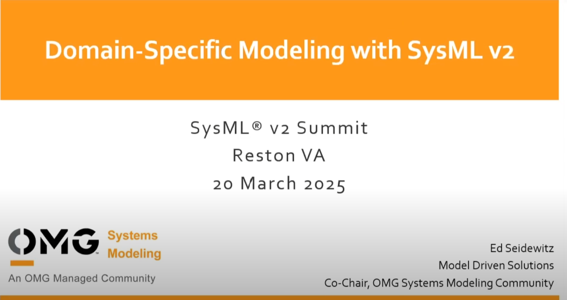 笔记：Domain-Specific Modeling with SysML v2